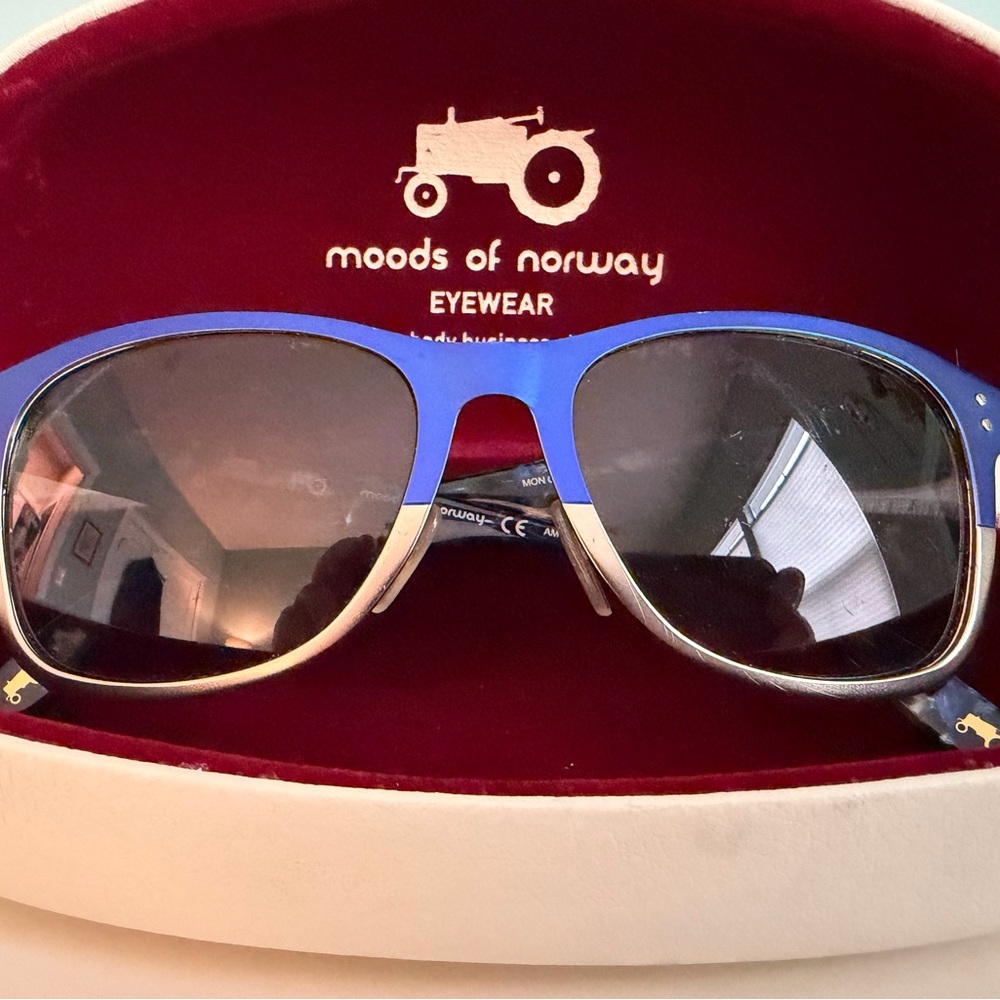Moods of Norway Sunglasses w White Case with Red Felt Interior